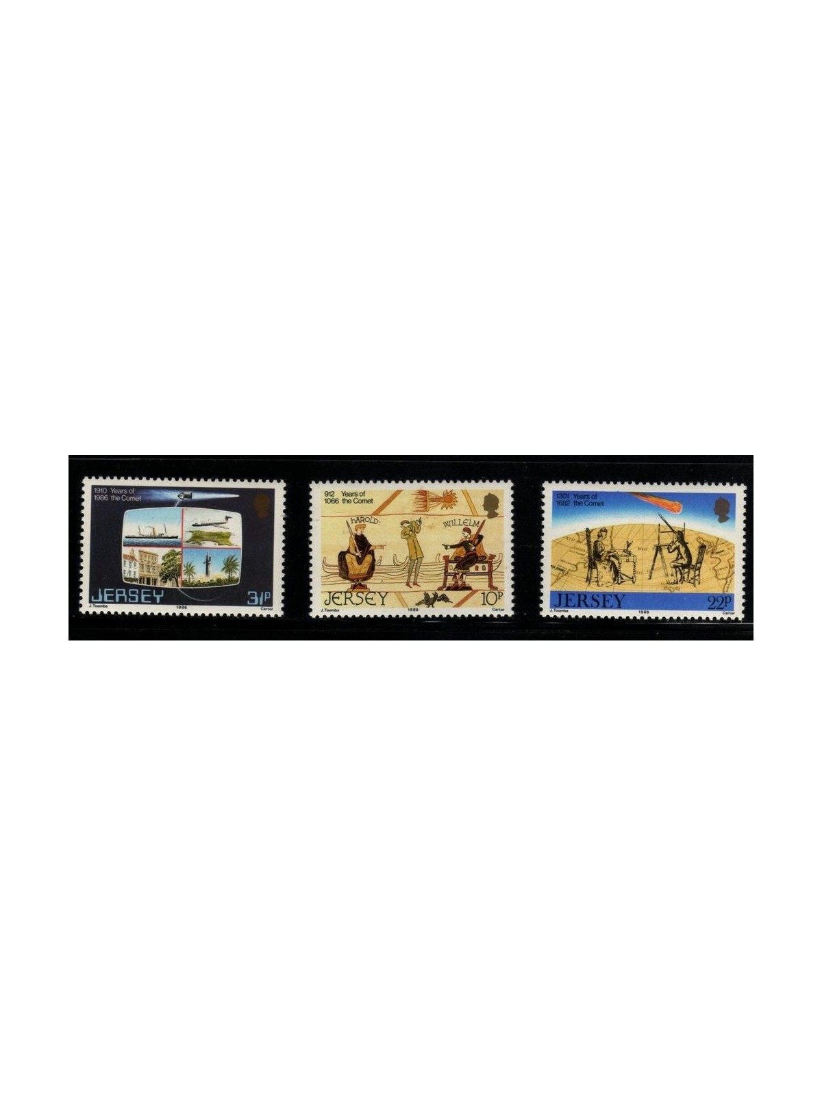 JERSEY 1986 Cometa di Halley 3v MNH**