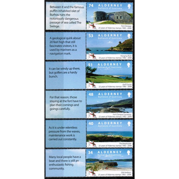 ALDERNEY 2008 Views 6v MNH**