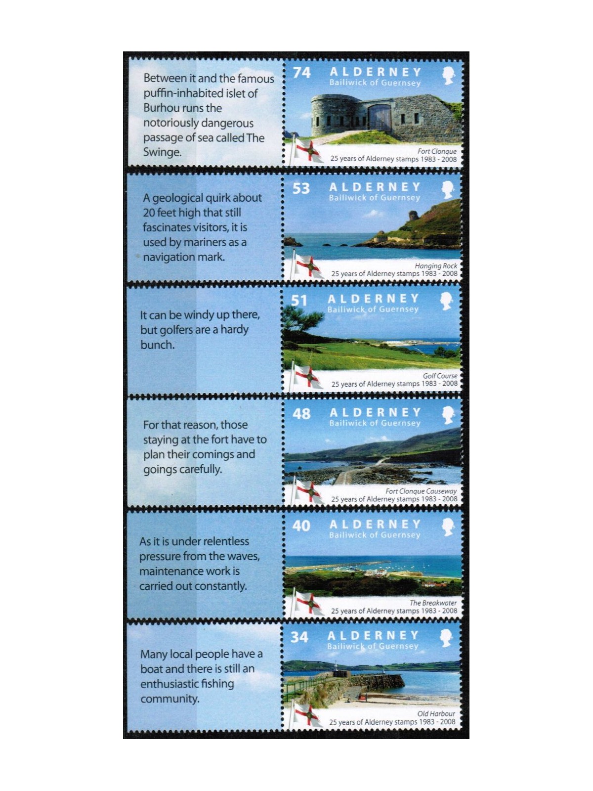 ALDERNEY 2008 Vedute 6v MNH**