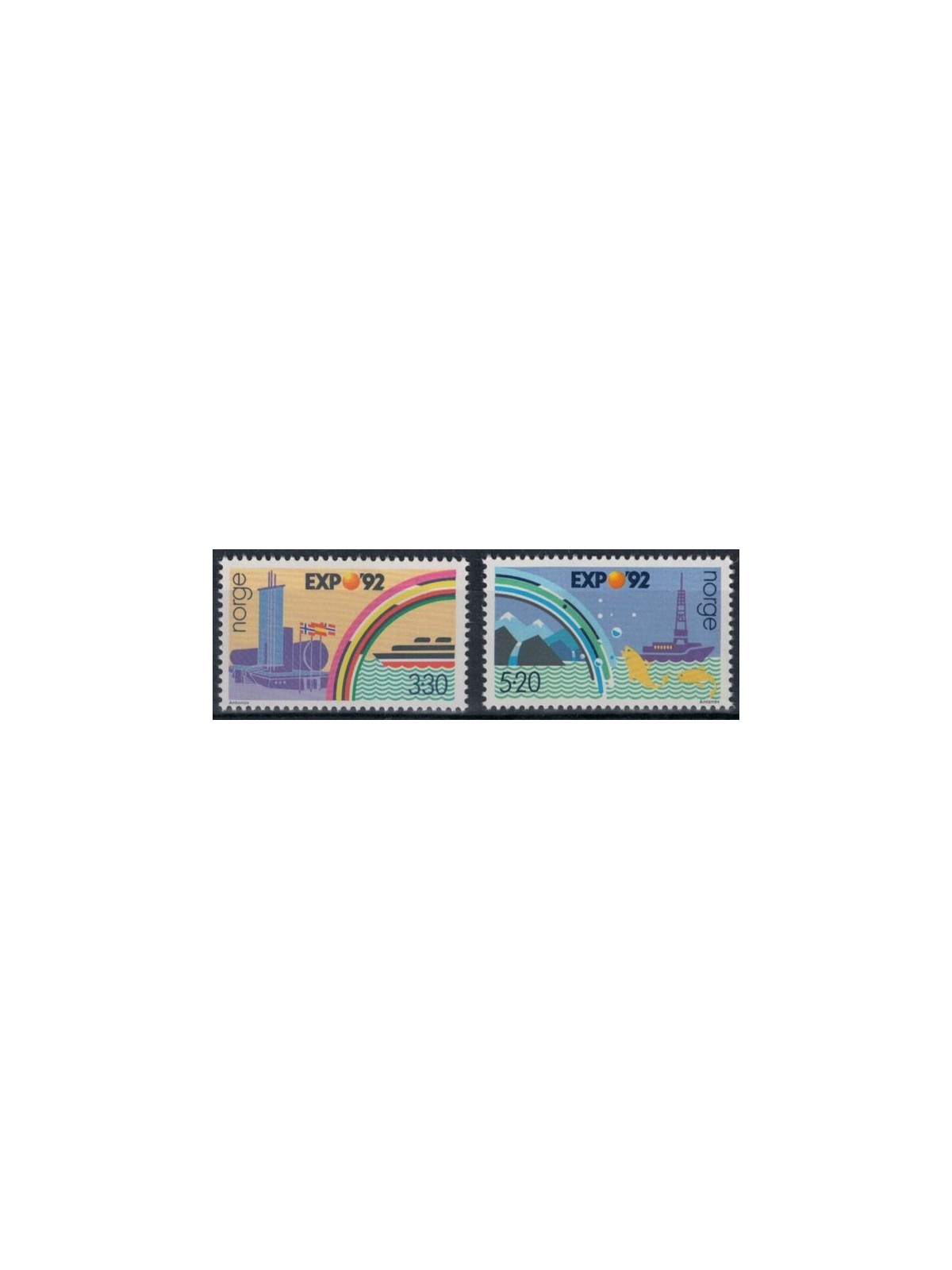 NORVEGIA 1992 Expo 92 Sevilla 2v MNH**