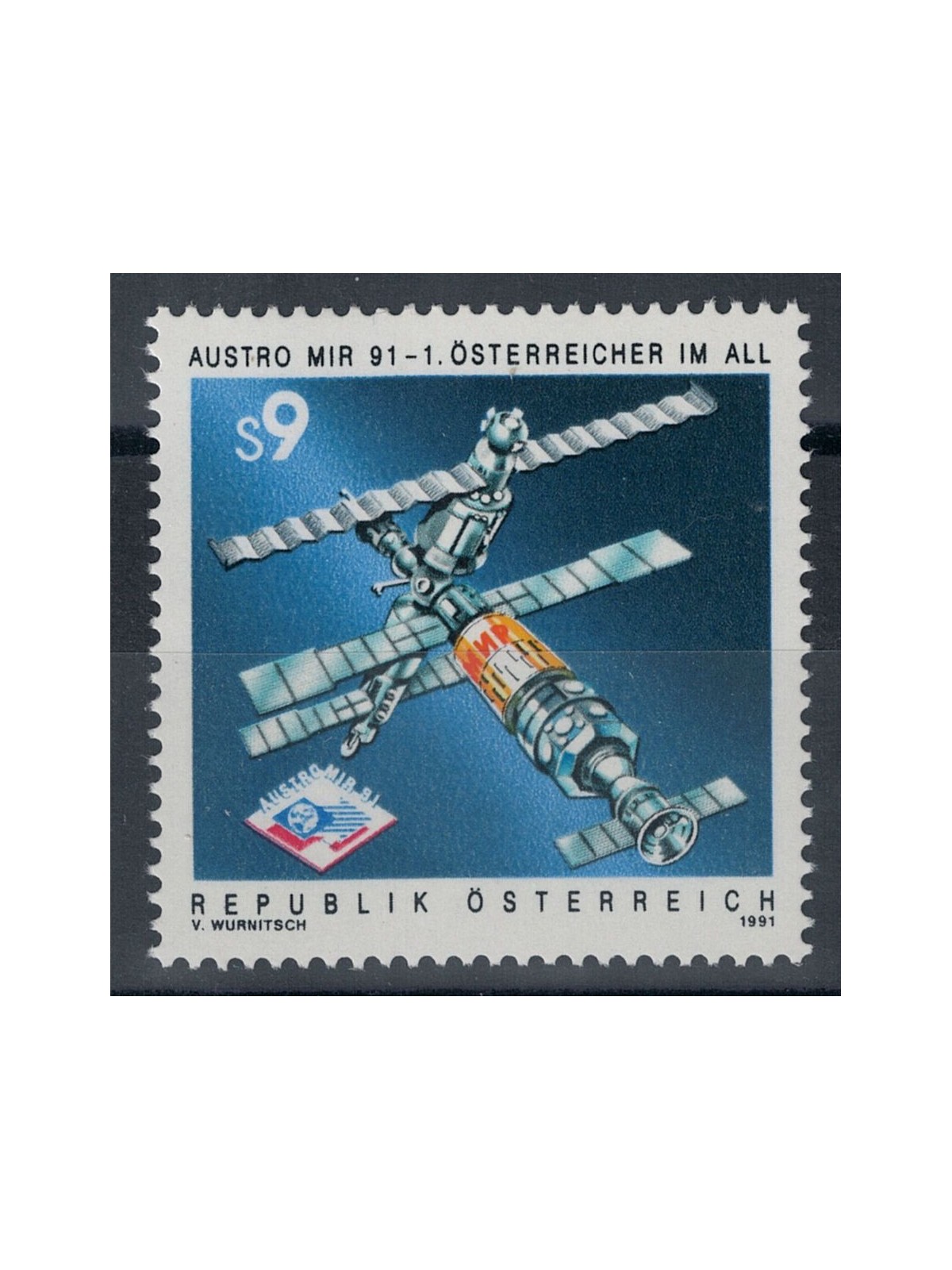 AUSTRIA 1991 Austromir 91, space flight MNH**