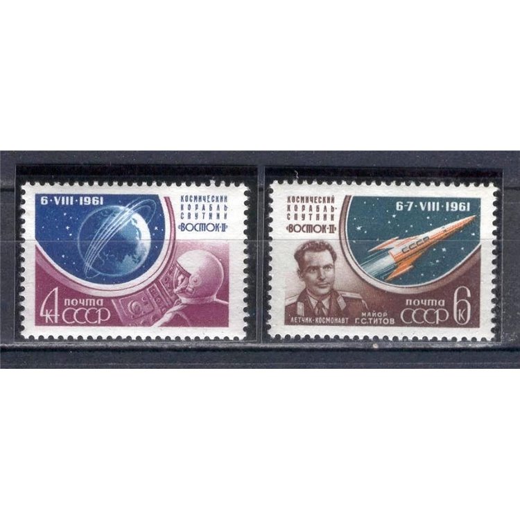RUSSIA 1961 Cosmonauta Herman Stepanovich Titov 2v MNH**