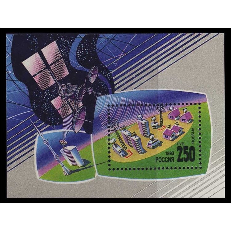 RUSSIA 1993 Telecomunicazioni spaziali - Space, Satellites BF MNH**