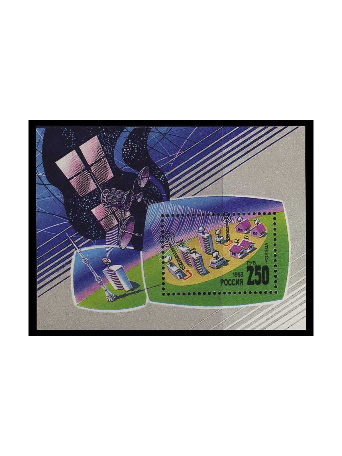 RUSSIA 1993 Space telecommunications - Space, Satellites s/s MNH**