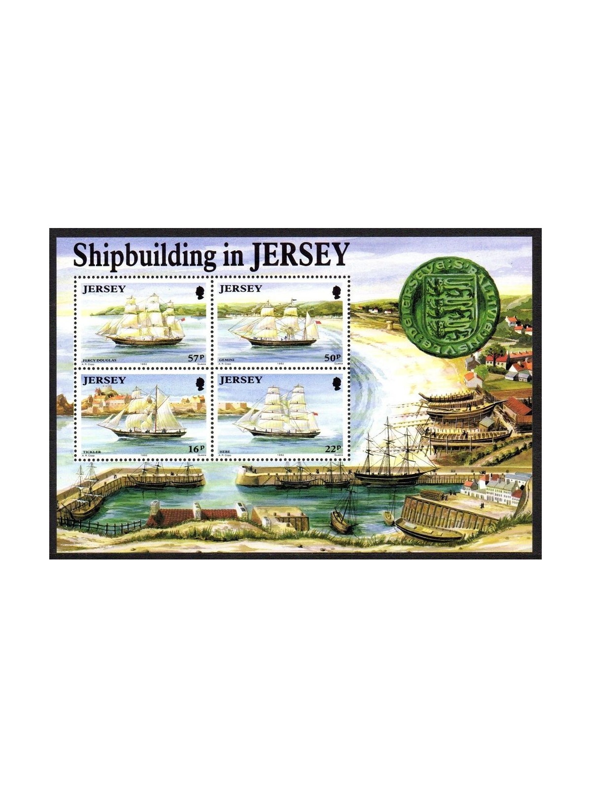 JERSEY 1992 Shipbuilding s/s MNH**