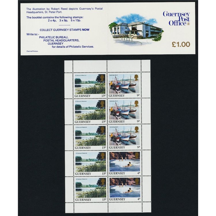 GUERNSEY 1984 Views of the island (13p + 9p + 4p) booklet MNH**