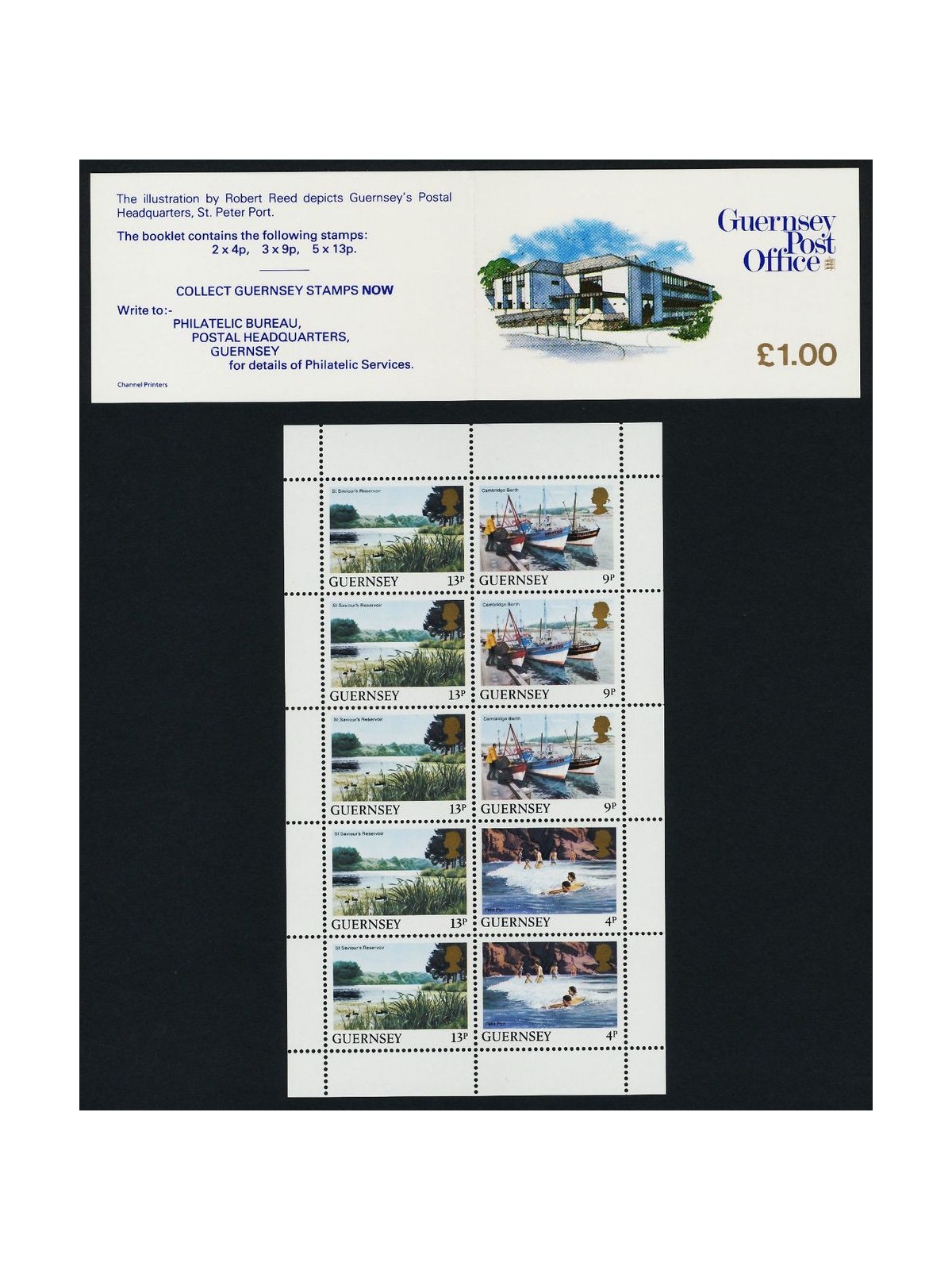 GUERNSEY 1984 Views of the island (13p + 9p + 4p) booklet MNH**
