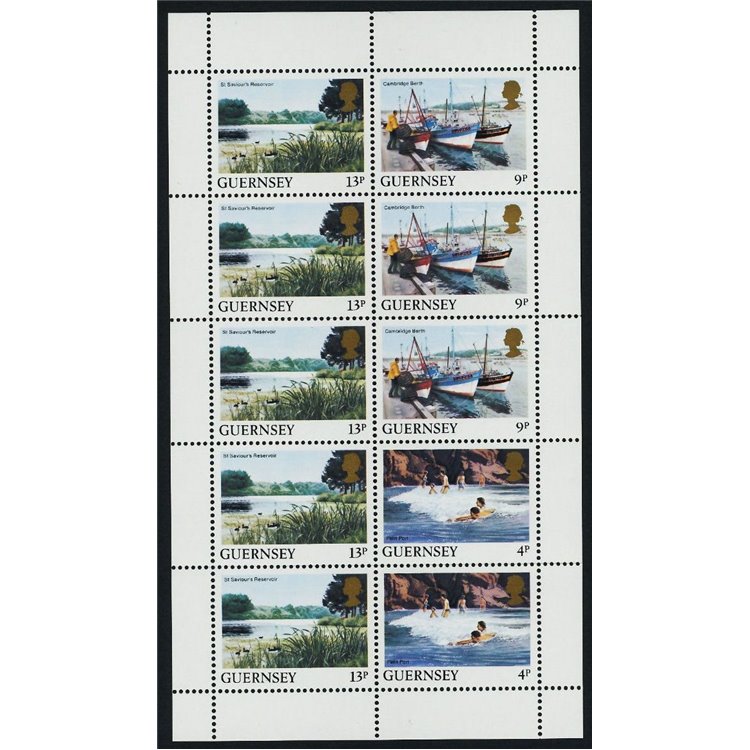 GUERNSEY 1984 Views of the island (13p + 9p + 4p) m/s MNH**