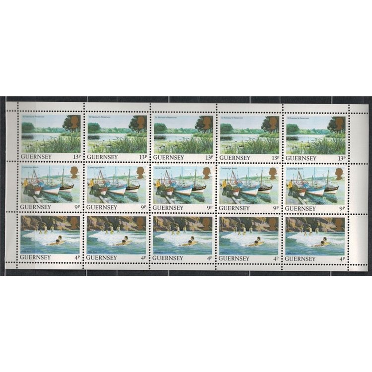 GUERNSEY 1984 Views of the island (4p + 9p + 13p) m/s MNH**