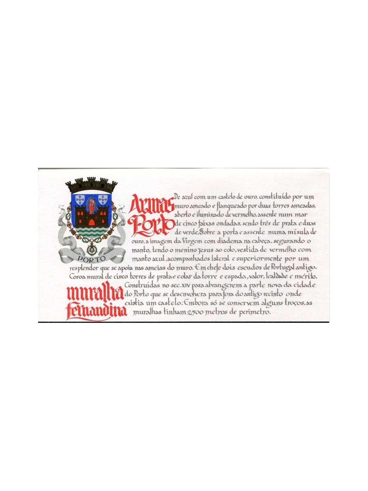 PORTUGAL 1988 Castles and coats of arms (Muralha Fernandina) booklet MNH**