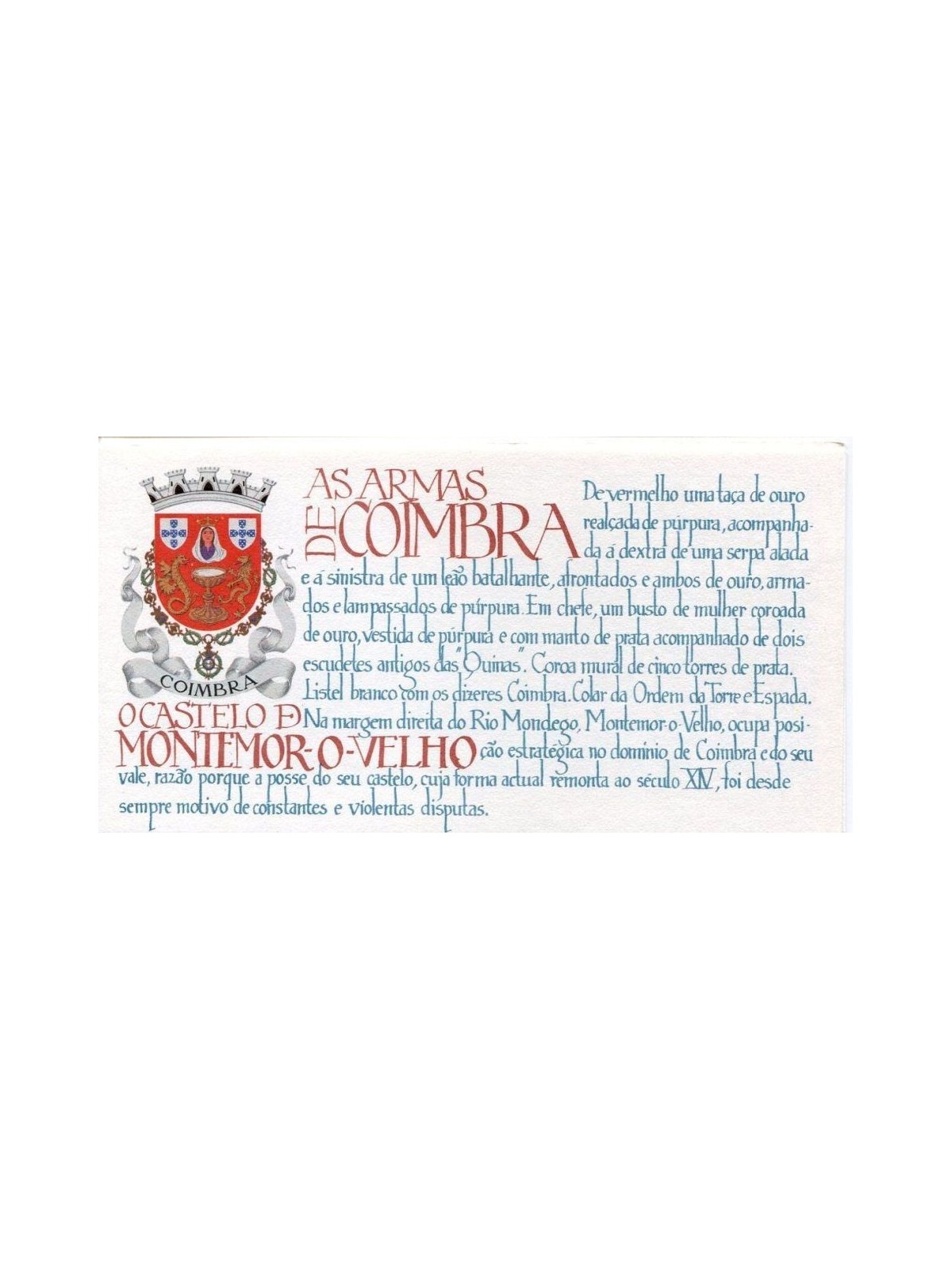 PORTOGALLO 1986 Castelli e stemmi araldici (Montemor) LB MNH**