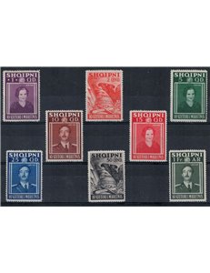 ALBANIA 1938 Anniversario del Regno 8v MNH**