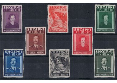 ALBANIA 1938 Anniversary of the Kingdom 8v MNH**