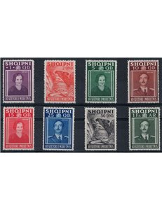 ALBANIA 1938 Anniversario del Regno 8v MH*
