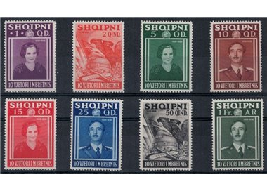 ALBANIA 1938 Anniversary of the Kingdom 8v MH*