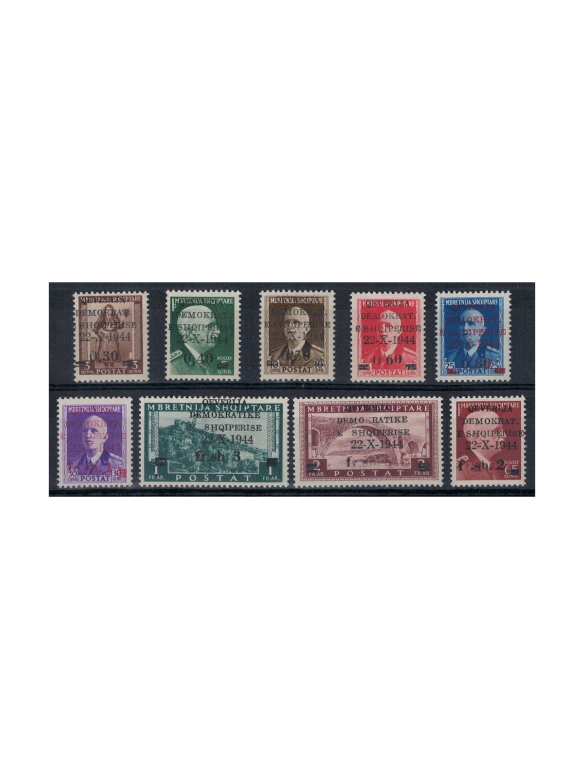 ALBANIA 1944 Independence 9v MH*