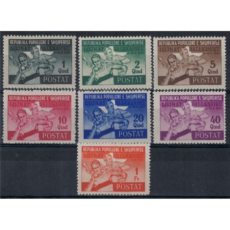 ALBANIA 1947 Balkan Games 7v MH*