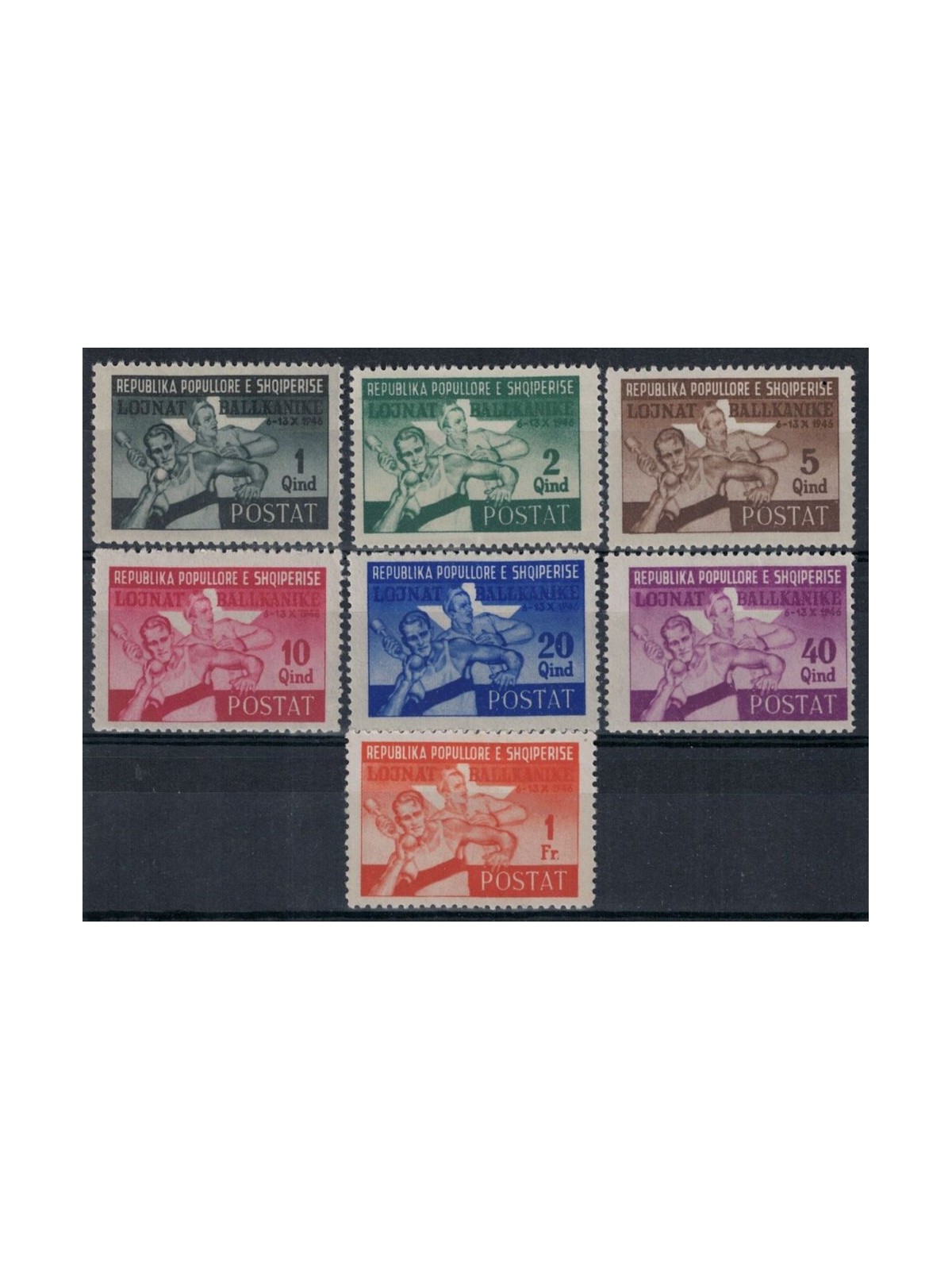 ALBANIA 1947 Giochi dei Balcani 7v MH*