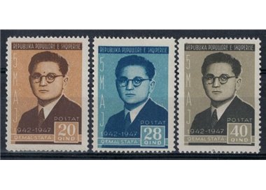 ALBANIA 1947 Qemal Stafa 3v MNH**