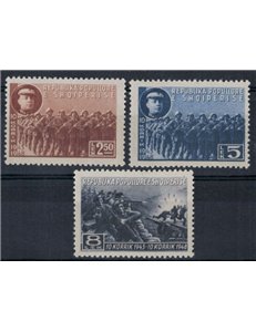 ALBANIA 1948 Anniversario dell'esercito popolare 3v MNH**