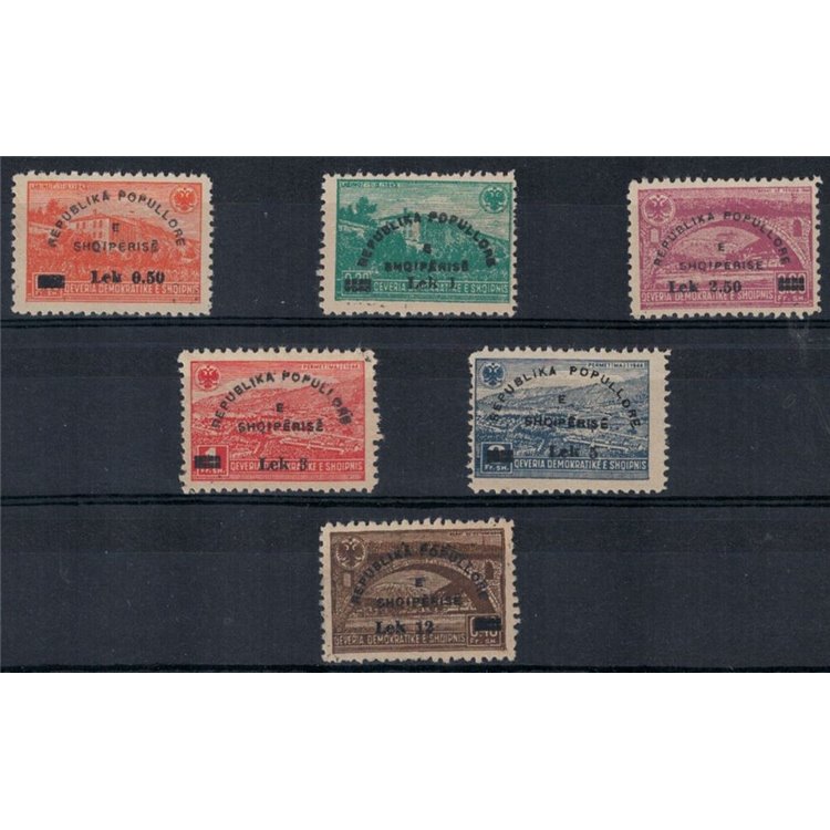 ALBANIA 1948 1946 series overprinted with new currency 6v MH*