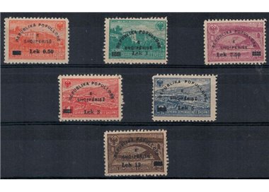 ALBANIA 1948 F.lli del 1946 soprastampati con nuova moneta 6v MH*