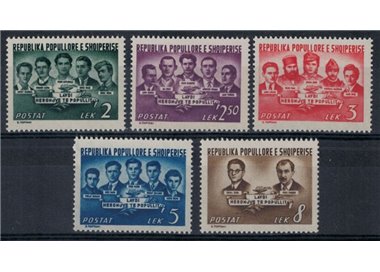 ALBANIA 1951 Anniversario della Liberazione 5v MNH**