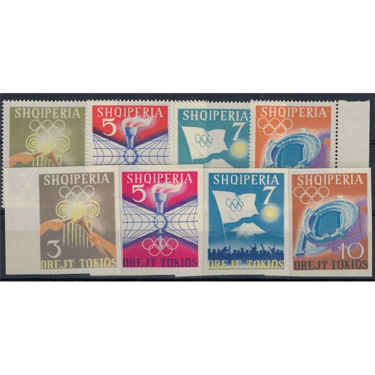 ALBANIA 1964 Giochi olimpici di Tokyo 8v MNH**