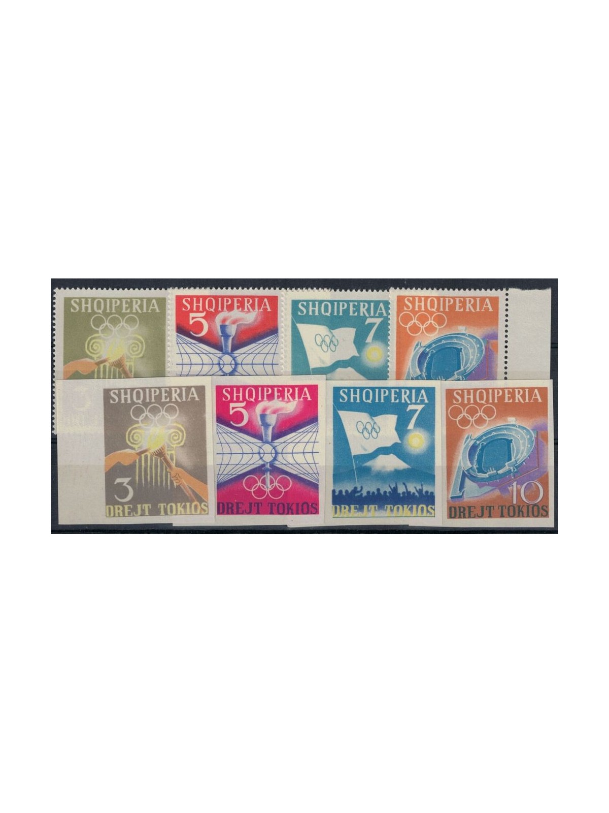 ALBANIA 1964 Tokyo Olympic Games 8v MNH**