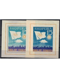 ALBANIA 1962 Giochi olimpici di Tokyo 2xBF MNH**