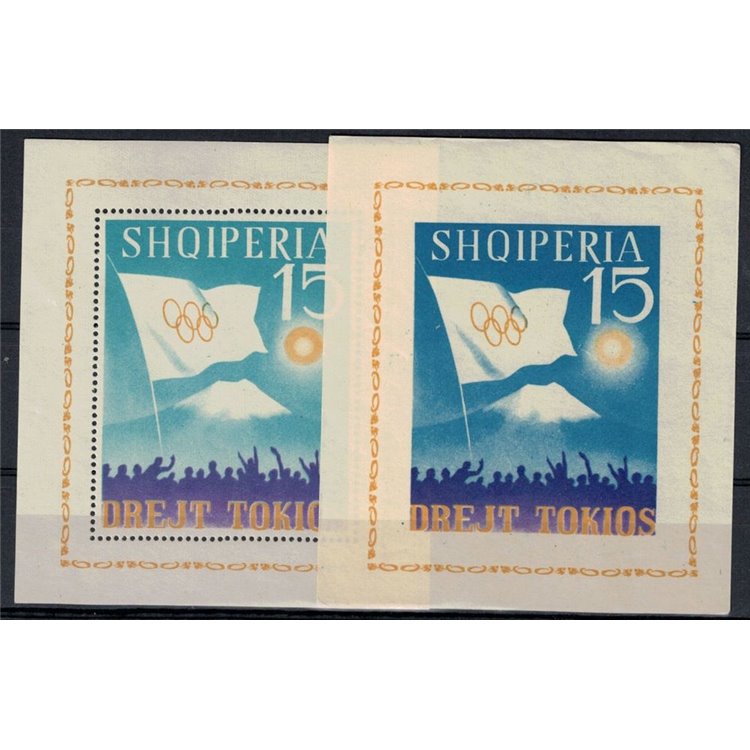 ALBANIA 1962 Giochi olimpici di Tokyo 2xBF MNH**