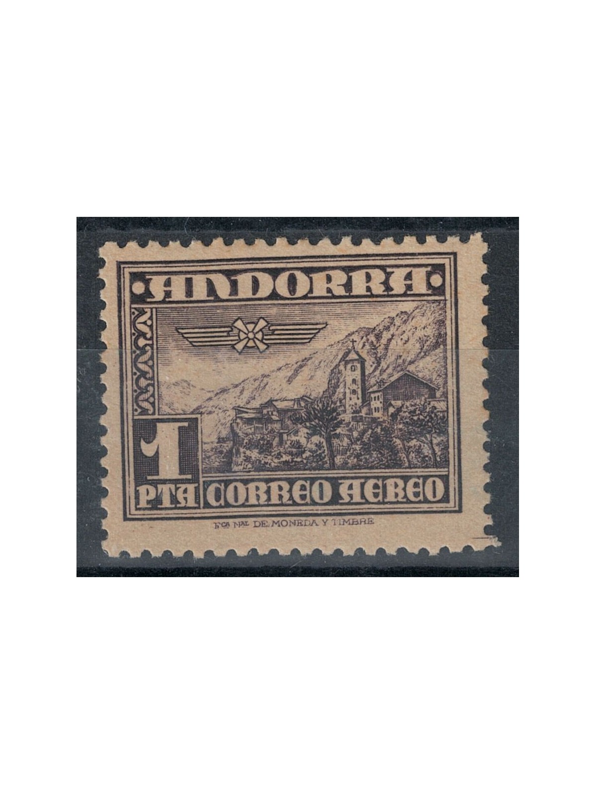 SPANISH ANDORRA 1951 Airmail 1v MH*