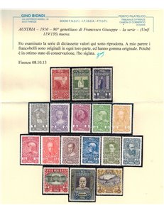 AUSTRIA 1910 80° Compleanno di Franz Joseph 17v MH* ©