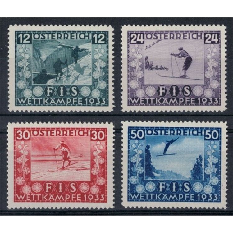 AUSTRIA 1933 Campionati di sci 4v MNH** ©