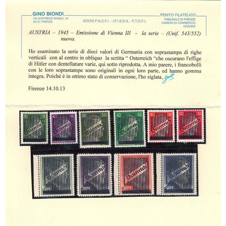 AUSTRIA 1945 Overprinted German stamps 10v MNH**