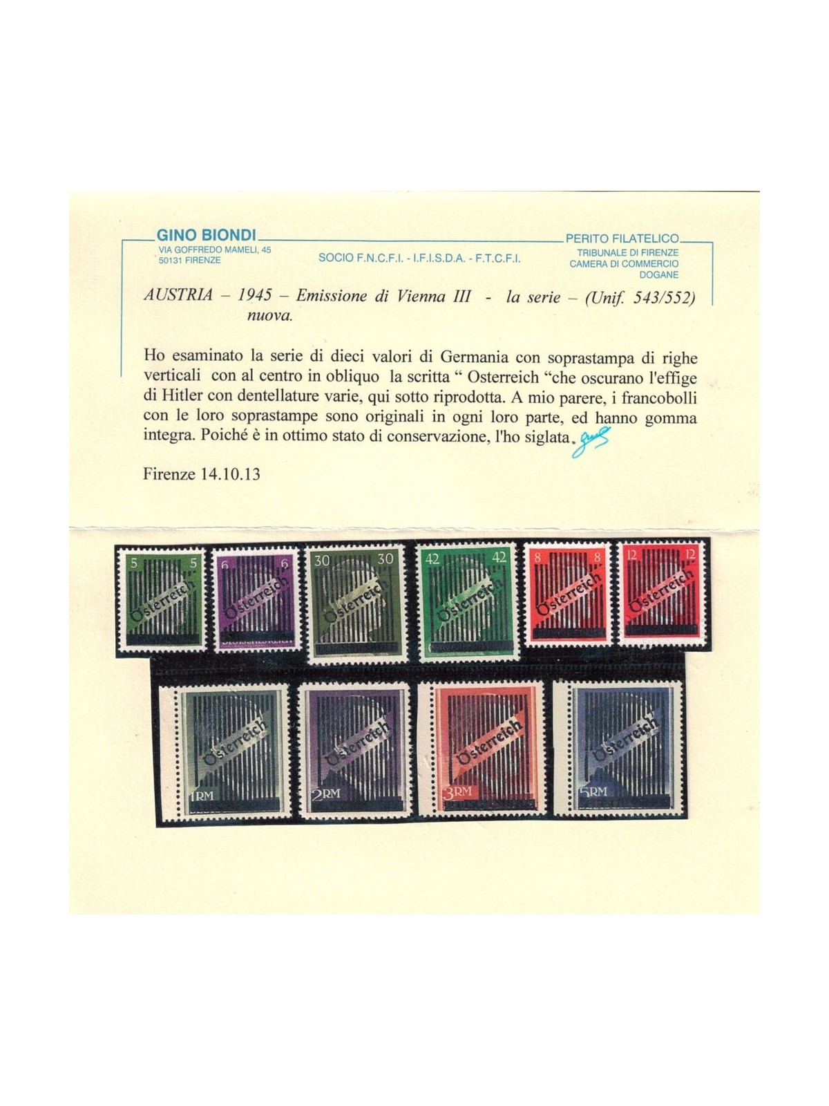 AUSTRIA 1945 Overprinted German stamps 10v MNH**