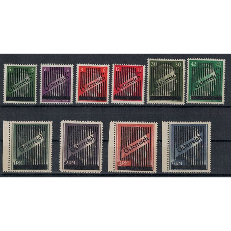AUSTRIA 1945 Francobolli di Germania soprastampati 10v MNH**