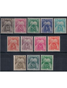 FRANCIA 1946-53 Segnatasse 12v MNH**
