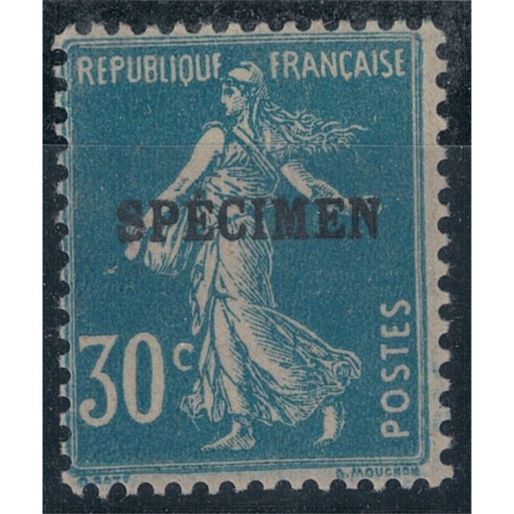 FRANCIA 1925 30c blu soprastampato Specimen 1v MH*