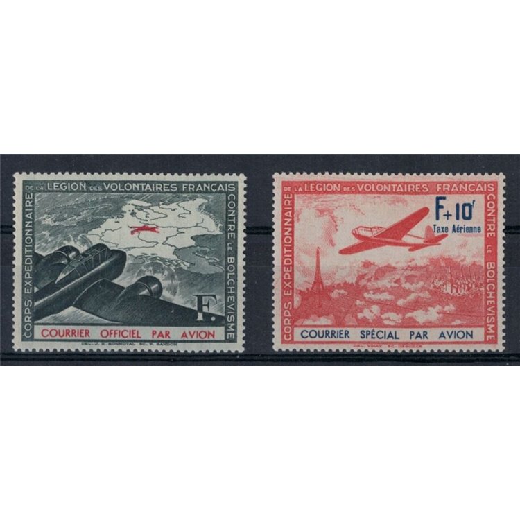 FRANCIA (LEGIONE VOLONTARI FRANCESI) 1941 Posta aerea 2v MH*