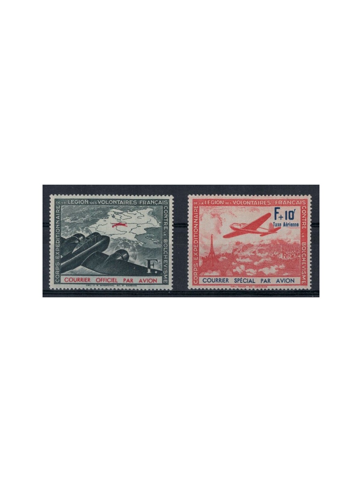FRANCIA (LEGIONE VOLONTARI FRANCESI) 1941 Posta aerea 2v MH*