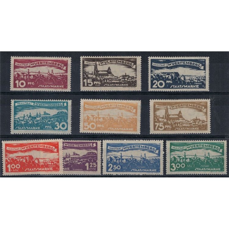 WURTTEMBERG 1920 Views 10v MNH**