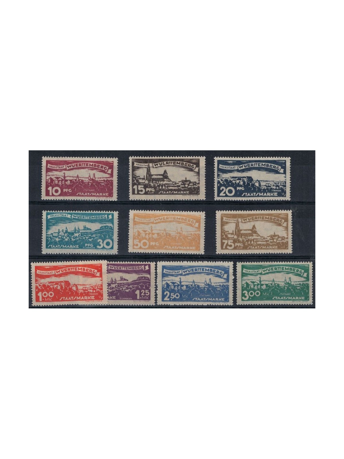 WURTTEMBERG 1920 Vedute 10v MNH**