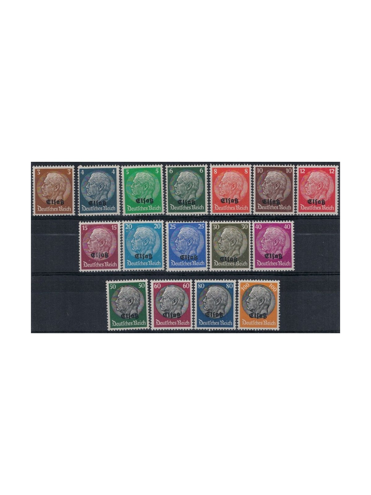 ALSACE (GERMAN OCCUPATION) 1940 Overprinted elsaß 16v MNH**