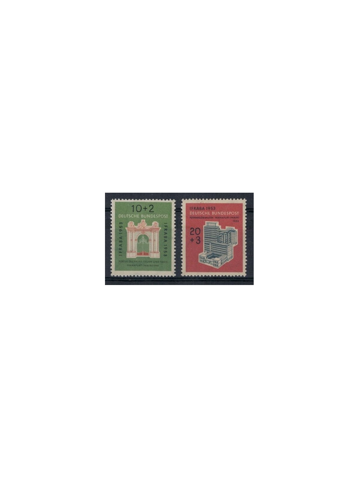 GERMANY BRD 1953 IFRABA Philatelic Exhibition 2v MNH**