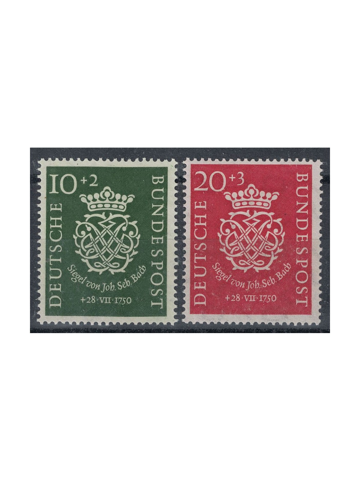 GERMANIA BRD 1950 Johann Sebastian Bach 2v MNH**