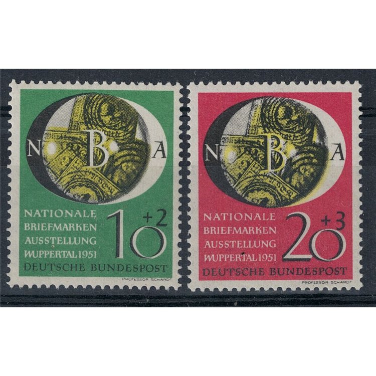 GERMANIA BRD 1951 Esposizione filatelica Wuppertal 2v MNH**