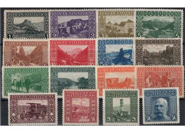 BOSNIA AND HERZEGOVINA 1906 Landscapes, views 16v MH*