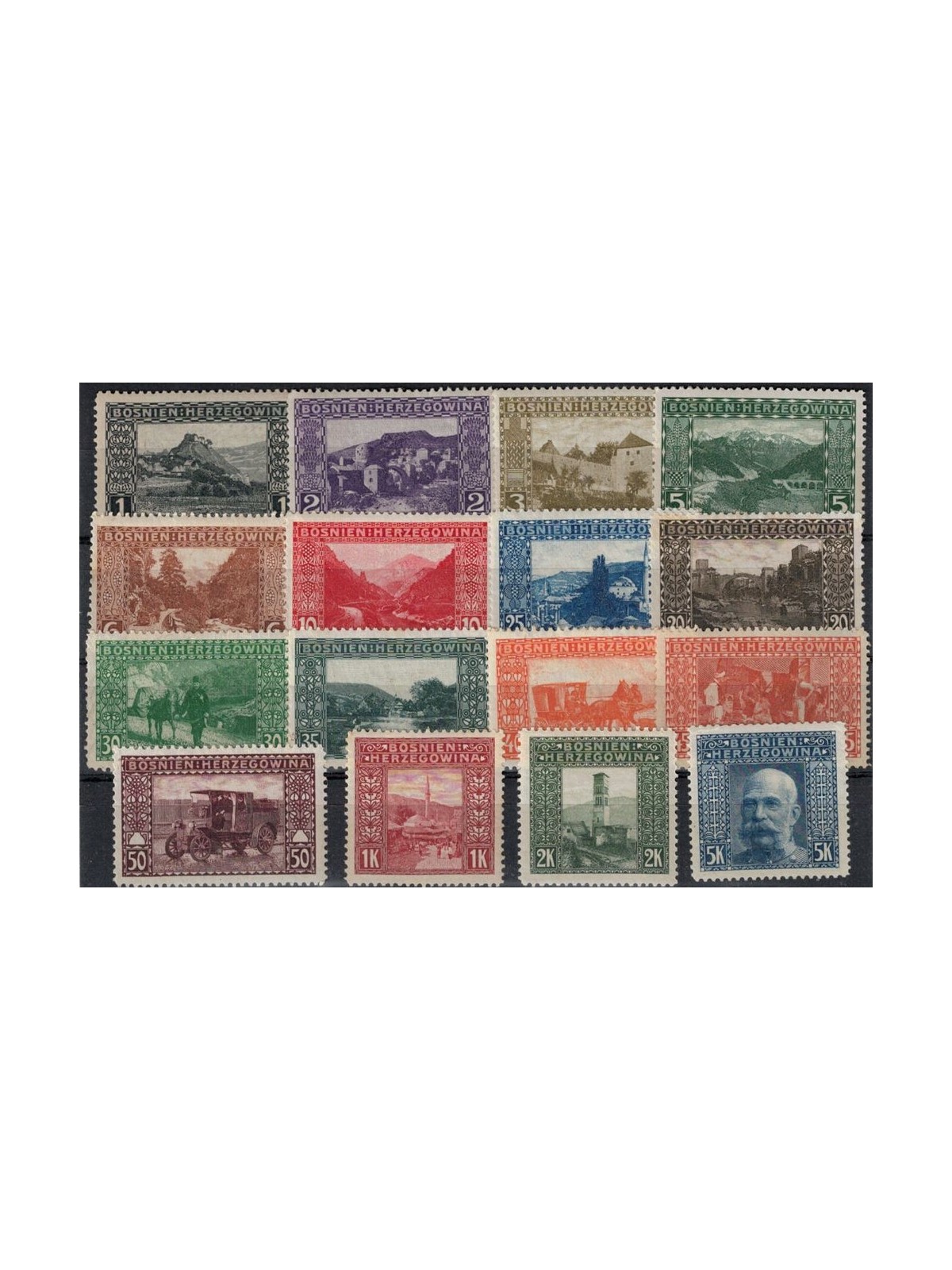 BOSNIA AND HERZEGOVINA 1906 Landscapes, views 16v MH*