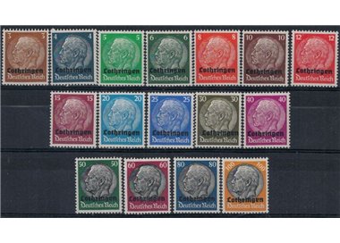 LORENA (OCC. TEDESCA) 1940 Soprastampati Lothringen 16v MNH**